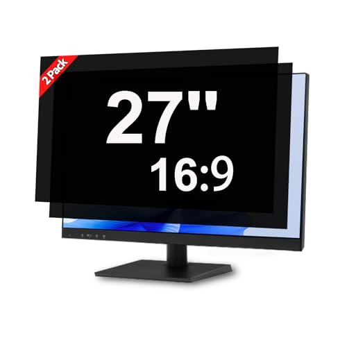 J J-Dream 27 Zoll Sichtschutz für Computermonitor Blaulicht Displayschutzfolie Blendfrei Anti-Kratzer Monitor Sichtschutz Bildschirm 27 Zoll 16:9 Seitenverhältnis [2 Pack] von J J-Dream