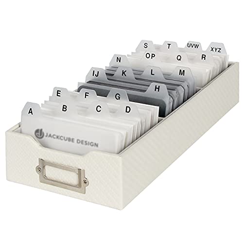 JackCubeDesign Kohlefaser Visitenkarten-Organisator Gutschein-Halter Namenskarten-Organisator Namenskarten-Halter mit abnehmbarer Trennwand für Schreibtisch, Weiß (10,9 x 4,5 x 24,7 cm)- :MK171B von J JACKCUBE DESIGN