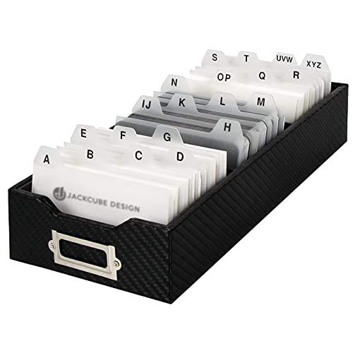 JackCubeDesign Kohlefaser Visitenkarten-Organisator Gutschein-Halter Namenskarten-Organisator Namenskarten-Halter mit Abnehmbarer Trennwand für Schreibtisch (10,9 x 4,5 x 24,7 cm)- :MK171 von J JACKCUBE DESIGN
