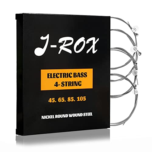 J-ROX Bassgitarren-Saiten-Set für Anfänger und Profis - Langlebige und stimmstabile 4-Saiten-Konfiguration für Bassgitarren - Enthält E-, A-, D-, G-Saiten von J-ROX