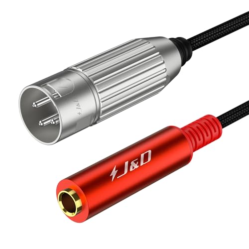 J&D 1/4" Weiblich auf XLR Männlich Stereo Audiokabel, Symmetrisches Quartal Inch TS/TRS zu XLR 3-Pol Interconnect-Kabel, Nylonummantelt, 0,3 m, Rot J&D 1/4" Weiblich auf XLR Männlich Stereo Audiokabel, Symmetrisches Quartal Inch TS/TRS zu XLR 3-Pol Interconnect-Kabel, Nylonummantelt, 0,3 m, Rot von J&D