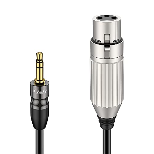 J&D 1/8 zu XLR-Kabel, TRS 3,5 mm zu XLR Balanced Kabel Kupfergehäuse XLR auf TRS 1/8 Zoll 3,5mm Adapter Audiokabel TRS Stecker zu XLR Buchse Kabel für DSLR-Kamera, 2,7 Meter von J&D