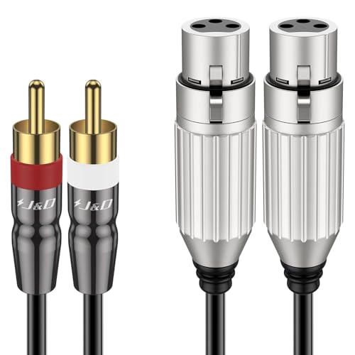 J&D 2 Cinch Stecker zu 2 XLR Buchse Kabel, Unbalancierte Dual XLR zu Cinch HiFi Audio Kabel Stereo Audio Verbindungskabel Stecker PVC Shelled Cinch Kabel für Lautsprecher Kondensator Mic Mixer AMP J&D 2 Cinch Stecker zu 2 XLR Buchse Kabel, Unbalancierte Dual XLR zu Cinch HiFi Audio Kabel Stereo Audio Verbindungskabel Stecker PVC Shelled Cinch Kabel für Lautsprecher Kondensator Mic Mixer AMP von J&D