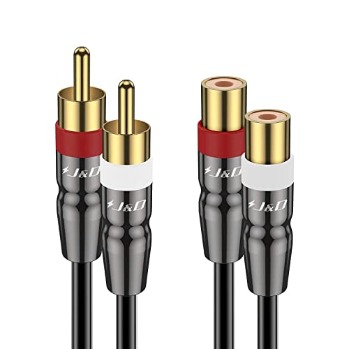 J&D 2 Cinch-Verlängerungskabel Männlich zu Weiblich, Kupfergehäuse Vergoldeter 2RCA-Stecker auf 2RCA-Buchse Stereo Audio Extender Kabeladapter, 4,5 Meter J&D 2 Cinch-Verlängerungskabel Männlich zu Weiblich, Kupfergehäuse Vergoldeter 2RCA-Stecker auf 2RCA-Buchse Stereo Audio Extender Kabeladapter, 4,5 Meter von J&D