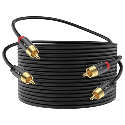J&D 2 RCA M/M Stereo Audiokabel, 20 FT/9 Meter, Vergoldete Kupferhülle, 2RCA Stecker auf 2RCA Stecker für Heimkino, HDTV, Verstärker, Hi-Fi-Systeme, Lautsprecher J&D 2 RCA M/M Stereo Audiokabel, 20 FT/9 Meter, Vergoldete Kupferhülle, 2RCA Stecker auf 2RCA Stecker für Heimkino, HDTV, Verstärker, Hi-Fi-Systeme, Lautsprecher von J&D