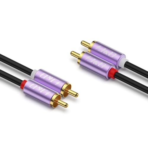 J&D 2 RCA Männlich Audio Kabel, Vergoldete Kupferummantelung 2 RCA M/M Stereo Aux Audiokabel für Heimkino HDTV Verstärker Hi-Fi Systeme Lautsprecher RCA Audiokabel, 0,9 M von J&D