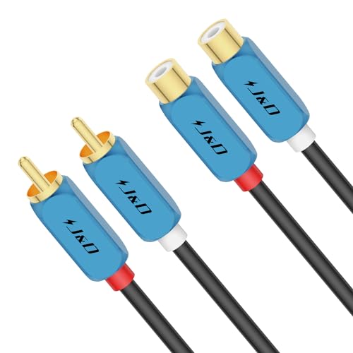 J&D 2 RCA Verlängerungskabel, Vergoldet 2 RCA Stecker auf Buchse Stereo-Audio-Verlängerungskabel mit Robustem Aluminiumlegierungsgehäuse, 3 M J&D 2 RCA Verlängerungskabel, Vergoldet 2 RCA Stecker auf Buchse Stereo-Audio-Verlängerungskabel mit Robustem Aluminiumlegierungsgehäuse, 3 M von J&D