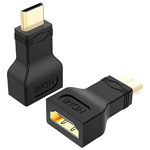 J&D 2 Stück Mini HDMI auf HDMI Adapter, Gold-Plated HDMI Weiblich zu Mini HDMI Männlich Adapter Kompatibel mit Digitalkamera Camcorder Tablet Laptop von J&D
