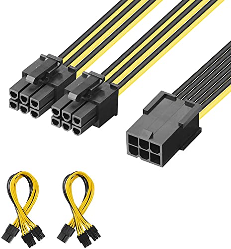 J&D 2er Pack 6 Pin Weiblich auf Dual 6 Pin Männlich PCI Express (PCIe) Grafikkarte PCI Express Splitter Kabel - 20cm von J&D