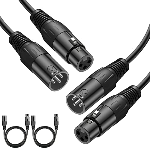 J&D [2er Pack] XLR Kabel, XLR Stecker auf Buchse Mikrophonkabel - 25 Feet / 7.6 Meter von J&D