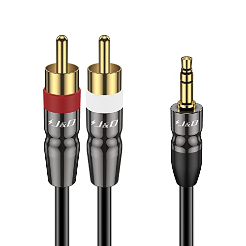 J&D 3,5 mm zu Dual Cinch-Stereo-Audiokabel, Heavy Duty RCA Cable Vergoldet Kupferschale 3,5mm Männlich auf 2 RCA Männlich Kabel für Smartphone / MP3-Player/Tablet - 6 Meter von J&D