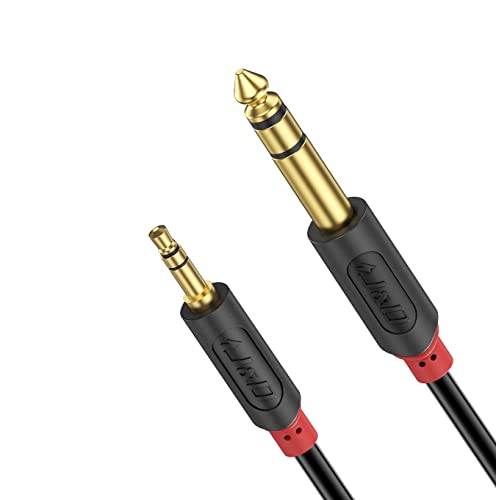 J&D 3.5mm Klinke auf 6.35mm Klinke Kabel 0.9m, Gold-Plated [AudioWave-Serie] 3,5mm (1/8 Zoll) TRS Männlich auf 6,35mm (1/4 Zoll) TRS Männlich Stereo-Audio kabel Kompatibel für Verstärker, iPod, Laptop von J&D