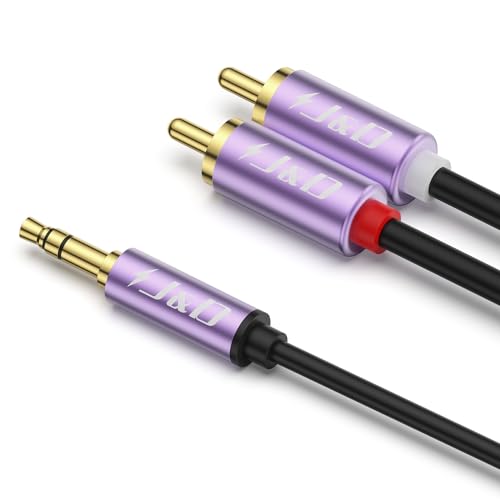 J&D 3,5 mm Stecker auf 2 RCA Phono Stecker Stereo Audiokabel, Aluminiumlegierung Gehäuse Vergoldet RCA Audio Adapter Aux Kabel, Violett, 1.8 M J&D 3,5 mm Stecker auf 2 RCA Phono Stecker Stereo Audiokabel, Aluminiumlegierung Gehäuse Vergoldet RCA Audio Adapter Aux Kabel, Violett, 1.8 M von J&D