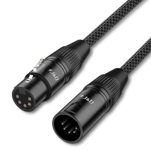 J&D 5 PIN XLR DMX Kabel, DMX512 XLR 5-polig Stecker auf 5-polig Buchse DMX 512 Turnaround DMX Bühnenlichtkabel, Blau, 1.5 m J&D 5 PIN XLR DMX Kabel, DMX512 XLR 5-polig Stecker auf 5-polig Buchse DMX 512 Turnaround DMX Bühnenlichtkabel, Blau, 1.5 m von J&D