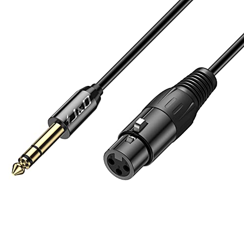 J&D 6,35mm auf XLR Kabel, PVC Geschält 6,35 mm (1/4 Zoll) TRS Männlich zu XLR Weiblich XLR auf TRS 1/4 Balanced Stereo Audio Verbinden Adapterkabel für Redner Kondensator Mic Gitarre Mixer AMP, 2.7m von J&D