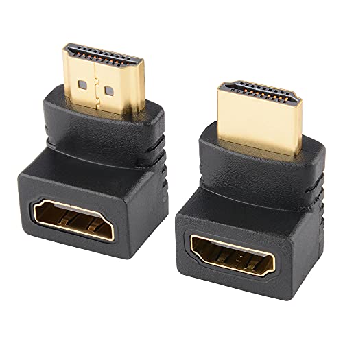 J&D 90 Grad und 270 Grad HDMI Adapter, 2 Stück Gold-Plated Rechter Winkel Männlich auf Weiblich HDMI Adapter 90 zu 270 Grad von J&D