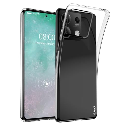 J&D Case Kompatibel für Xiaomi Redmi Note 13 Hülle, Leichtgewichtig Ultra-Durchsichtig Stoßfest Schützend Dünn Silikon Stoßschutzhülle für Redmi Note 13, Transparent von J&D