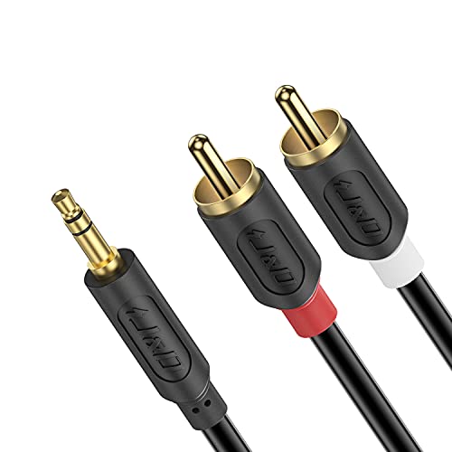 J&D Cinch Kabel, Cinch-auf-3,5-mm-Kabel, vergoldet Audiowave-Serie 3,5-mm-Stecker auf 2 Cinch-Stereo-Audioadapter Y-Splitter-Cinch-Kabel für Smartphones, Tablets, Lautsprecher, 0,9 Meter von J&D