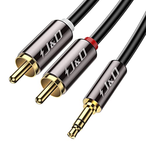 J&D Cinch auf Klinke 3,5 Kabel Goldbeschichtet 3,5mm, Männlich auf 2 RCA Männlich Stereo Audio 3,5 mm 2 Cinch Adapter kabel, 4.5m von J&D