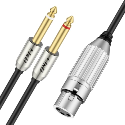 J&D Dual 1/4 auf XLR, XLR Buchse auf Dual 6,35 mm TS Mono Plug Stereo-Kabel, Y Splitter Mikrofonkabel, 1 m Länge für hervorragende Audiokonnektivität J&D Dual 1/4 auf XLR, XLR Buchse auf Dual 6,35 mm TS Mono Plug Stereo-Kabel, Y Splitter Mikrofonkabel, 1 m Länge für hervorragende Audiokonnektivität von J&D
