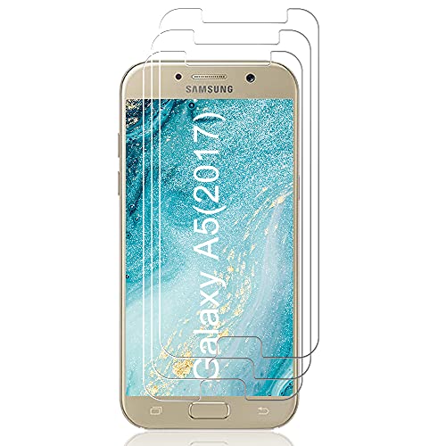 J&D Kompatibel für 3-Pack Galaxy A5 2017 Display Schutzglas, Vorgespanntes Glas Nicht Ganze Deckung Kristallklare Sicht in HD-Qualität für Samsung Galaxy A5 (Release in 2017) von J&D