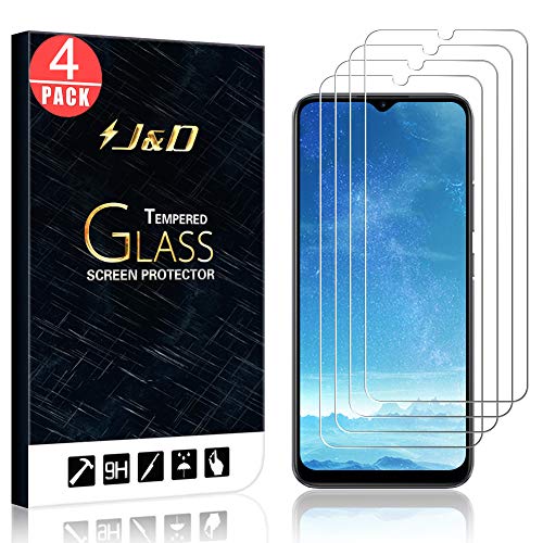 J&D Kompatibel für Realme C11 Gehärtetes Glas Schutzfolie, 4er Packung Vorgespanntes Glas Nicht Ganze Deckung Glas Displayschutz für Realme C11 Gehärtetes Glas Displayschutzfolie von J&D