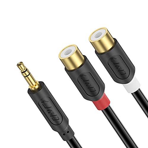 J&D Stereo Audio Cinch zu Klinken Kabel, Gold-Plated [AudioWave-Serie] 3,5mm Männlich zu 2 RCA Weiblich Stereo Audio Adapter Y-Splitter-Cinch-Kabel - 0.9 Meter von J&D