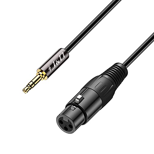 J&D TRS 3,5mm auf XLR Kabel, PVC Geschält 3.5 mm (1/8 Zoll) TRS Männlich zu XLR Weiblich Balanced Kabel XLR auf TRS 1/8 Audio Adapterkabel für DSLR Kamera, Mikrofon, 0.9m von J&D