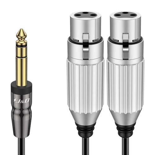 J&D TRS 6,35 mm 1/4 auf Dual XLR Y Splitter Kabel, PVC Geschält 2x XLR Buchse auf 1/4 Zoll TRS Männliche Unausgewogene Stereo Audio Patch Adapter Kabel für Mic Gitarre Lautsprecher Mixer AMP, 2,7 m J&D TRS 6,35 mm 1/4 auf Dual XLR Y Splitter Kabel, PVC Geschält 2x XLR Buchse auf 1/4 Zoll TRS Männliche Unausgewogene Stereo Audio Patch Adapter Kabel für Mic Gitarre Lautsprecher Mixer AMP, 2,7 m von J&D