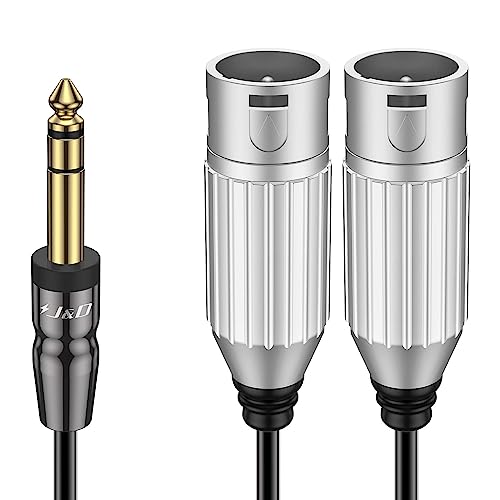 J&D TRS 6,35 mm auf Dual XLR Y Splitter Kabel, PVC Geschält, Unausgewogen TRS 1/4 Stecker Kabel 6,35mm 1/4 Zoll TRS Stecker Stereo Audio Patch Adapter Kabel für Lautsprecher Mic Gitarre Mixer AMP J&D TRS 6,35 mm auf Dual XLR Y Splitter Kabel, PVC Geschält, Unausgewogen TRS 1/4 Stecker Kabel 6,35mm 1/4 Zoll TRS Stecker Stereo Audio Patch Adapter Kabel für Lautsprecher Mic Gitarre Mixer AMP von J&D