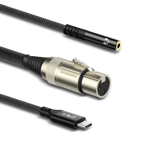 J&D USB C auf XLR Female Mikrofonkabel mit 3,5mm Female Kopfhörerbuchse, Kopfhörerüberwachung, XLR zu USB-C Digital Interface mit Kopfhöreranschluss, 1 Meter J&D USB C auf XLR Female Mikrofonkabel mit 3,5mm Female Kopfhörerbuchse, Kopfhörerüberwachung, XLR zu USB-C Digital Interface mit Kopfhöreranschluss, 1 Meter von J&D