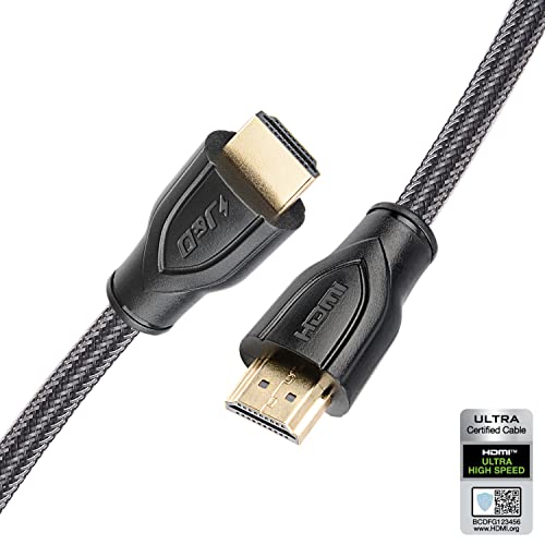 J&D Ultra-Hochgeschwindigkeits HDMI 2.1 Kabel, 2.1 HDMI Kabel Unterstützt 8K@60Hz 4K@120Hz Dynamisch HDR eARC Dolby Atmos mit 48 Gbit/s Bandbreite für PS5, Xbox Series X/S, RTX3080/3090 von J&D