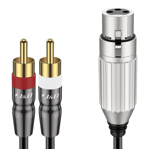 J&D XLR Buchse zu Dual Cinch Stecker Kabel, PVC Schale Ungebalanced XLR zu 2 Cinch Y Splitter Patch Stereo Audio Verbindung Kabel Adapter für Lautsprecher Kondensator Mic Mixer AMP, 2,7 Meter J&D XLR Buchse zu Dual Cinch Stecker Kabel, PVC Schale Ungebalanced XLR zu 2 Cinch Y Splitter Patch Stereo Audio Verbindung Kabel Adapter für Lautsprecher Kondensator Mic Mixer AMP, 2,7 Meter von J&D