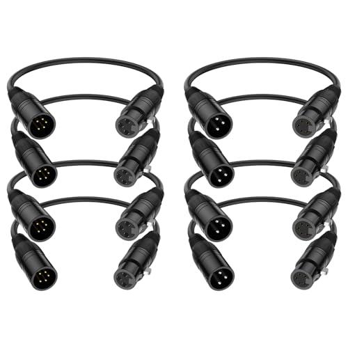 J&D XLR Kabel, 3-Polig auf 5-Polig Stecker/Buchse, 8er-Pack DMX Beleuchtungskabel, 30 cm J&D XLR Kabel, 3-Polig auf 5-Polig Stecker/Buchse, 8er-Pack DMX Beleuchtungskabel, 30 cm von J&D