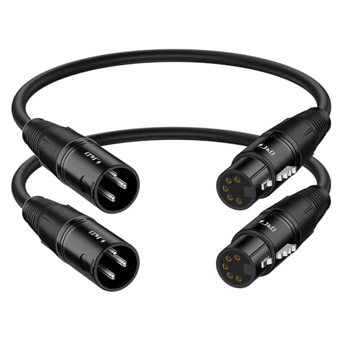 J&D XLR Stecker 3 Polig auf XLR Buchse 5 Poliges Kabel, 2er-Pack DMX 512 Turnaround DMX Bühne Kabel XLR 3 Poliger Stecker auf DMX 5 Polige Buchse, 30 cm J&D XLR Stecker 3 Polig auf XLR Buchse 5 Poliges Kabel, 2er-Pack DMX 512 Turnaround DMX Bühne Kabel XLR 3 Poliger Stecker auf DMX 5 Polige Buchse, 30 cm von J&D