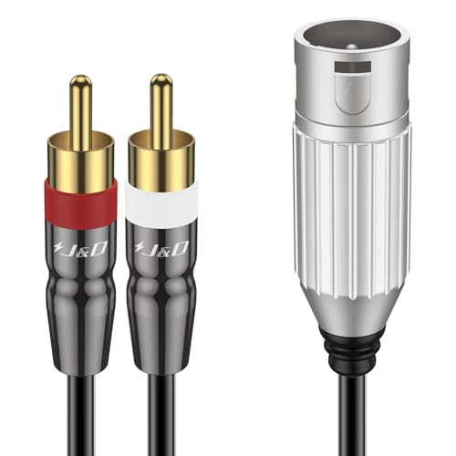 J&D XLR zu 2 Cinch Y Splitter Patchkabel, unsymmetrisch XLR Stecker zu Dual Cinch Stecker Stereo Audio Verbindungskabel PVC Shelled Cinch zu XLR Kabel für Lautsprecher Kondensator Mic Mixer AMP, 0,9 M J&D XLR zu 2 Cinch Y Splitter Patchkabel, unsymmetrisch XLR Stecker zu Dual Cinch Stecker Stereo Audio Verbindungskabel PVC Shelled Cinch zu XLR Kabel für Lautsprecher Kondensator Mic Mixer AMP, 0,9 M von J&D