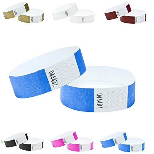 Tyvek Armbänder, 2 cm breit, in verschiedenen Farben, 100 Stück Packung blau von J&R