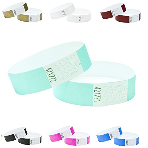 Tyvek Armbänder, 2 cm breit, in verschiedenen Farben, 100 Stück Packung türkis von J&R