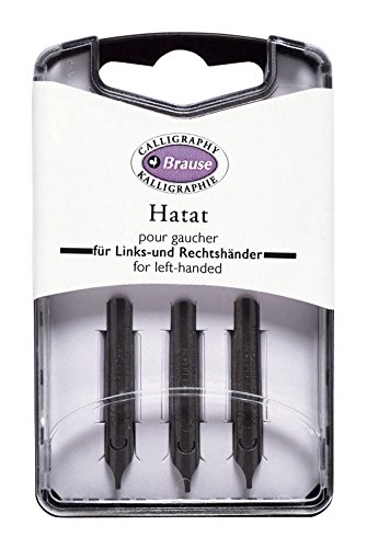 Brause 310001B - Packung mit 3 Hatatfedern, für arabische und hebräische Schrift, ideal für Linkshänder, 1 Pack von J. Herbin