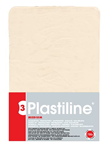 Herbin 7155T - Plastiline, 750g, Härte medium, ideal zum Modellieren, 100% wiederverwendbar, Elfenbein von J. Herbin