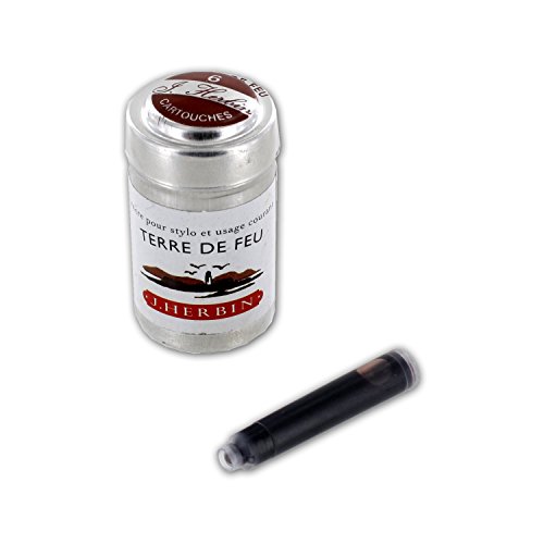 J. Herbin La Perle des Encres Tintenpatronen für Füllfederhalter, 6 Stück Terre de Feu von J. Herbin