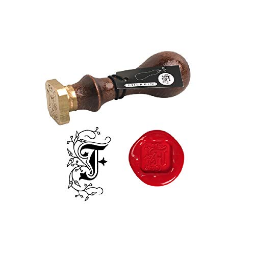 Jacques Herbin 40006T Siegel eckig mit HolzGriff Petschaft-Buchstabe F von J. Herbin