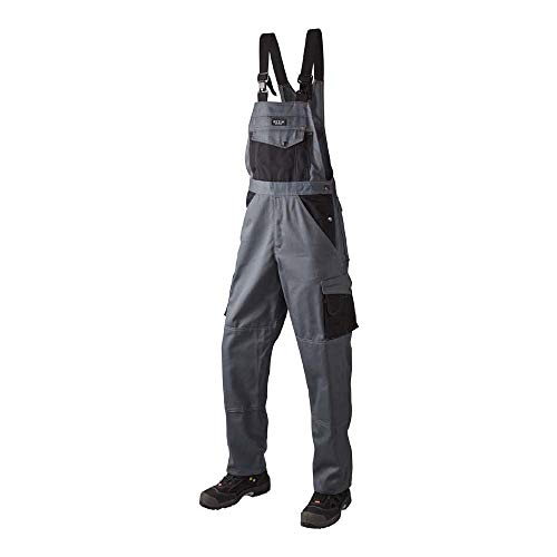 J.A.K. 1020750120 Serie 10207 100% Baumwolle Latzhose, Grau/Schwarz, 66 R (47/32) Größe von J.A.K.