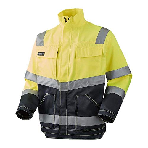 J.A.K. 111058506 Serie 11105 70% Polyester/30% Baumwolle Blousonjacke, EN 20471, Klasse 2, Gelb/Marine, 3XL Größe von J.A.K.