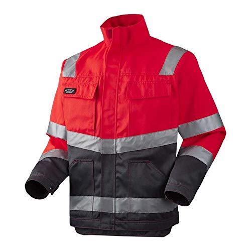 J.A.K. 111058701 Serie 11105 70% Polyester/30% Baumwolle Blousonjacke, EN 20471, Klasse 2, Rot/Gau, S Größe von J.A.K.