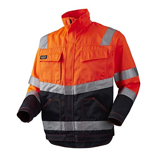 J.A.K. 111058806 Serie 11105 70% Polyester/30% Baumwolle Blousonjacke, EN 20471, Klasse 2, Orange/Marine, 3XL Größe von J.A.K.