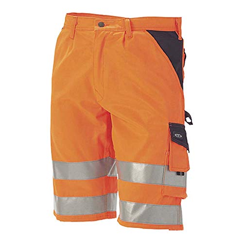 J.A.K. 1110910116 Serie 11109 70% Polyester/30% Baumwolle Shorts, EN 20471, Klasse 1, Orange/Marine, 64 (46) Größe von J.A.K.