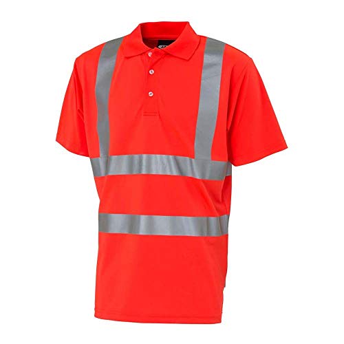 J.A.K. 111135202 Serie 11113 55% Baumwolle/45% Polyester Poloshirt, EN 20471, Klasse 2, Rot, M Größe von J.A.K.