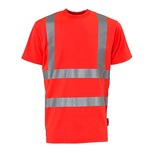 J.A.K. 111145202 Serie 11114 55% Baumwolle/45% Polyester T-Shirt, EN 20471, Klasse 2, Rot, M Größe von J.A.K.