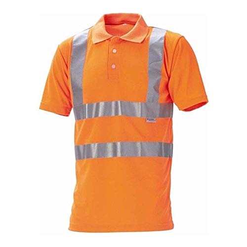 J.A.K. 1307113 Serie 11113 55% Baumwolle/45% Polyester Poloshirt, EN 20471, Klasse 2, Orange, L Größe von J.A.K.